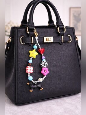 Colorful Beaded Charm Purse/Cellphone or Keychain